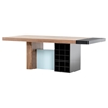 Modrest Aegean Modern Rectangular Dining Table - Walnut and Teal - VIG-VGBBMI1410