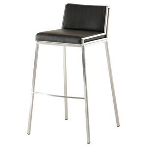 Modrest Bailey Modern Bar Stool - Black and Walnut 