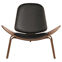 Modrest Warren Modern Accent Chair - Walnut, Black