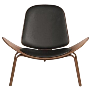 Modrest Warren Modern Accent Chair - Walnut, Black 