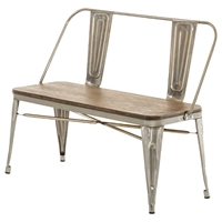 Modrest Edison Modern Bench - Gray and Brown