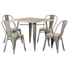 Modrest 5 Pieces Square Dining Set - Gray, Walnut - VIG-VGCBT-14005-SET