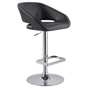 Modrest Joel Eco-Leather Barstool - Adjustable Height, Black 