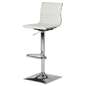 Modrest Mari Bar Stool - White, Swivel, Adjustable 