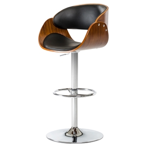 Modrest Roblin Bar Stool - Black, Swivel, Adjustable 