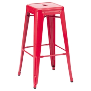 Modrest Detroit Modern Metal Barstool - Red (Set of 4) 