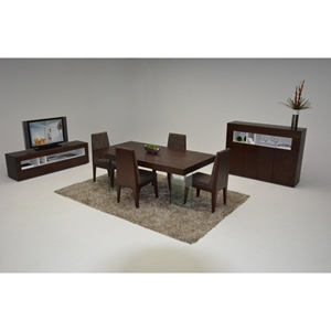 Modrest Aura 5 Pieces Modern Floating Rectangular Dining Set - Tobacco 