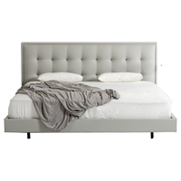 Modrest Hera Modern Leatherette Platform Bed - Gray