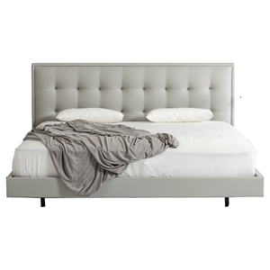 Modrest Hera Modern Leatherette Platform Bed - Gray 