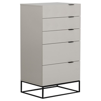 Modrest Hera Modern Chest - 5 Drawers, Gray