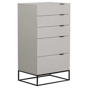 Modrest Hera Modern Chest - 5 Drawers, Gray 