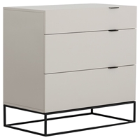 Modrest Hera Modern Dresser - 3 Drawers, Gray