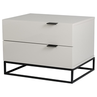 Modrest Hera Modern Nightstand - 2 Drawers, Gray