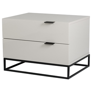 Modrest Hera Modern Nightstand - 2 Drawers, Gray 