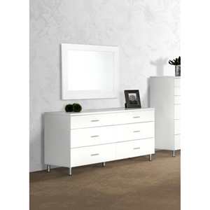 Modrest Bravo Modern Dresser - 6 Drawers, White 