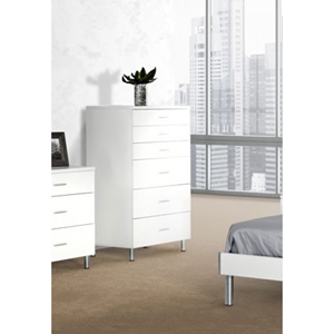 Modrest Bravo Modern Chest - 6 Drawers, White 