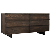 Modrest Selma Dresser - Dark Oak, 6 Drawers