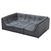 Divani Casa Sectional Sofa - Gray Bonded Leather