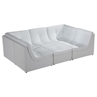 Divani Casa Sectional Sofa - White, Tufted