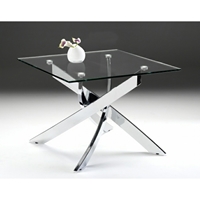 Modrest Pyrite End Table - Clear, Chrome