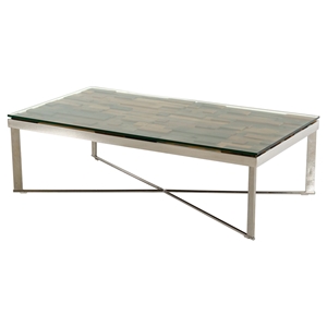 Modrest Santiago Modern Coffee Table - Brown and Chrome 