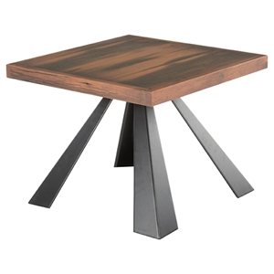 Modrest Norse Modern Square End Table - Brown and Black 