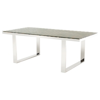 Modrest Santiago Dining Table - Brown, Chrome