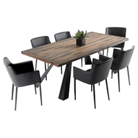 Modrest Norse 8 Pieces Modern Dining Set - Brown and Black