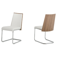 Modrest Morgan Dining Chair - White, Walnut (Set of 2)