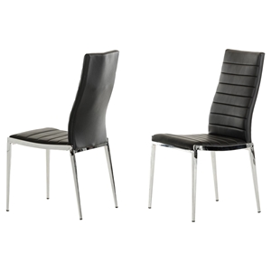 Modrest Libby Modern Leatherette Dining Chair - Black (Set of 2) 