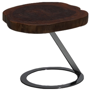 Modrest Everett Modern Live Edge Wood End Table - Walnut 