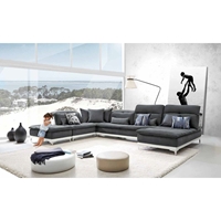 David Ferarri Horizon Sectional Sofa - Gray, Adjustable Headrests