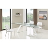 Modrest Harvey Modern Extendable Glass Dining Table - White and Clear - VIG-VGGLDT-G413