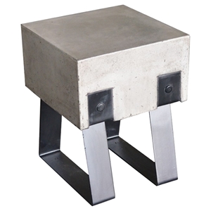 Modrest Cope Modern Stool - Gray Concrete and Black 