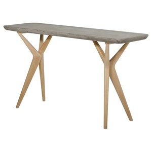 Modrest Dondi Console Table - Gray, Natural 