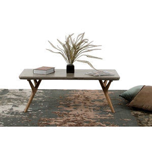 Modrest Dondi Concrete Coffee Table - Dark Gray and Natural 