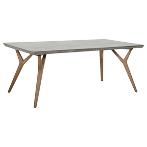 Modrest Dondi Concrete Dining Table - Dark Gray and Natural 