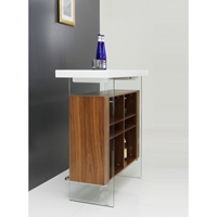 Modrest Sven Bar Table - White, Walnut