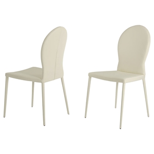 Modrest Leatherette Dining Side Chair - White (Set of 2) 