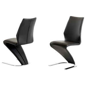 Modrest Penn Modern Leatherette Dining Chair - Black (Set of 2) 