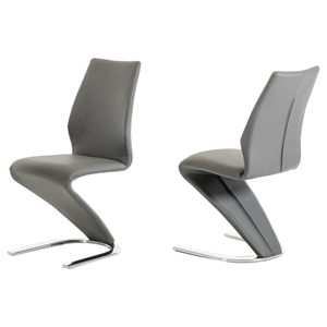 Modrest Penn Modern Leatherette Dining Chair - Gray (Set of 2) 