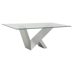 Modrest Harlow Modern Rectangular Dining Table - Clear 