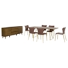 Modrest Marcia Dining Set - Brown, Walnut - VIG-VGGUMARCIA-SET