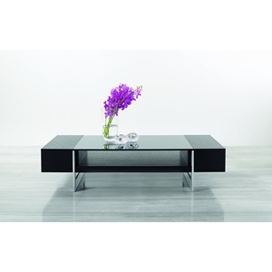 Modrest Glen Modern Rectangular Coffee Table - Black Oak 