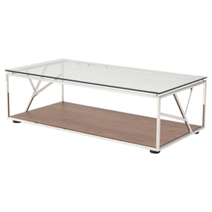 Modrest Cressida Modern Rectangular Coffee Table - Walnut 