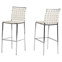 Modrest Shasta Bar Stool - White, Chrome (Set of 2)