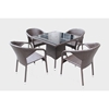 Renava Tobago 5 Pieces Outdoor Dining Table Set - Brown - VIG-VGIC-FWS50207C