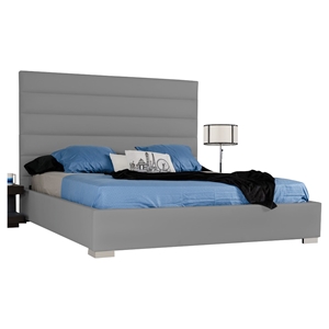 Modrest Kasia Modern Leatherette Bed - Gray 