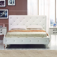 Modrest Monte Carlo Queen Bed with Crystals - White