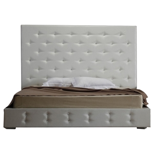 Modrest Elbrus Modern Leather Platform Bed - White 